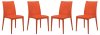 Weave Set of 4 Indoor/Outdoor Chairs MC19OR- Orange - LeisureMod