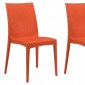 Weave Set of 4 Indoor/Outdoor Chairs MC19OR- Orange - LeisureMod