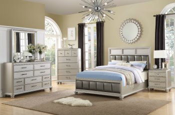 F9356 Bedroom Set 5Pc in Silver Color by Boss w/Options [PXBS-F9356 Silver]