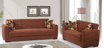 Dolce Sofa Bed in Brown Microfiber by Rain w/Optional Items [RNSB-Dolce Microfiber Brown]