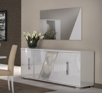 Lisa Buffet in White High Gloss by ESF w/Optional Mirror [EFBU-Lisa]