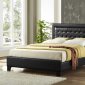 Landon Black Bi-Cast Platform Bed w/Tufted Headboard