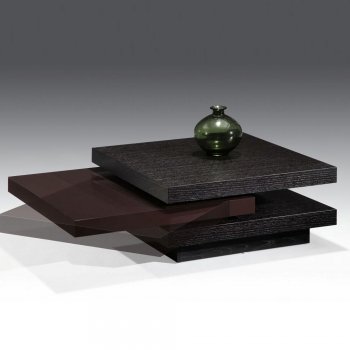 Brown Finish Modern Coffee Table w/Gliding Mechanism [CVCT-Motion]