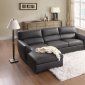 Brown Leather Modern Elegant Sectional Sofa