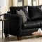 3008 Sectional Sofa in Black Bicast w/Accent Pillows