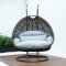 Wicker Hanging Double Egg Swing Chair ESCBG-57LGR by LeisureMod