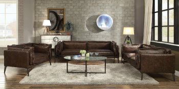 Porchester Sofa 52480 in Distressed Chocolate Leather by Acme [AMS-52480-Porchester]