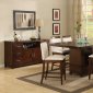 Brown Cherry Finish Classic Pedestal Counter Height Dining Table