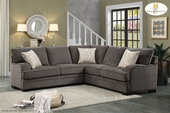 Alamosa Sectional Sofa 8335 in Brown by Homelegance w/Options [HESS-8335 Alamosa]