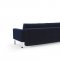 Cassius Vintage Sofa Bed in Dark Blue by Innovation, Chrome Legs