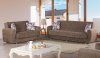 Colorado Sofa Bed & Loveseat Set Light Brown Fabric