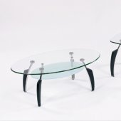 Glass Top Coffee Table with black Accents