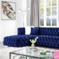 MS2086c Sectional Sofa in Blue Velvet by VImports