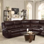 Bastrop Motion Sectional Sofa 8230BRW in Brown by Homelegance