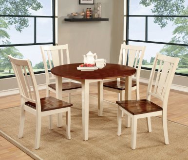 Dover II CM3326WC-RT Dining Set in White & Cherry w/Options