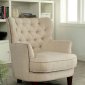 Odelia CM-AC6183 Accent Chair 2Pc Set in Ivory w/Flared Fan Back