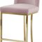 Heidi Counter Stool 777 Set of 2 Pink Velvet Fabric by Meridian