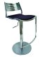 Black Leatherette Seat & Stainless Steel Base Set of 2 Barstools