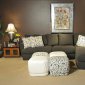 Crysall Ebony Fabric Modern Sectional Sofa w/Optional Ottoman