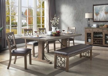 Raphaela Dining Table DN00980 Weathered Cherry - Acme w/Options [AMDS-DN00980 Raphaela]