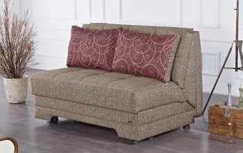 El Paso Loveseat Bed Convertible in Brown Fabric by Empire [MYLB-El Paso]