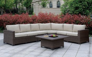 Bushnell Outdoor Patio Sectional CM-OS1840BR-Set1 in Brown [FAOUT-CM-OS1840BR-Set1-Bushnell]