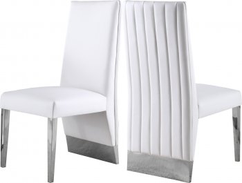 Porsha Dining Chair 750 Set of 2 White Faux Leather by Meridian [MRDC-750 Porsha White]