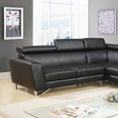 4020 Sectional Sofa in Black Leatherette