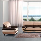 27 Brown & Beige Half Leather Sofa by ESF w/Options