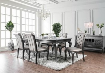 Amina Dining Room Set 7Pc CM3219GY-T in a Satin Gray [FADS-CM3219GY-T-Amina]