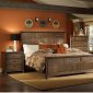 Warm Rustic Finish Traditional Bedroom w/Panel Bed & Options