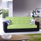 Lego Sofa Bed in Green Microfiber by Rain w/Optional Items