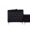 Jesse Sectional Sofa 668 in Black Velvet Fabric by Meridian