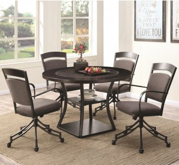 Ferdinand Dining Set 5Pc 105640 in Dark Merlot by Coaster [CRDS-105640 Ferdinand]