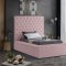 Bliss Bed in Pink Velvet Fabric by Meridian w/Options