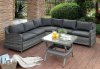 Selina Patio Wicker Sectional w/Table Set CM-OS2588 in Gray