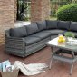 Selina Patio Wicker Sectional w/Table Set CM-OS2588 in Gray