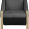 Rivet Accent Chair 593 in Grey Velvet by Meridian