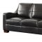 Presley Sofa & Loveseat Set Leather Italia in Black w/Options