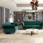 Darcy Sofa & Loveseat Set in Emerald Green Velvet Fabric