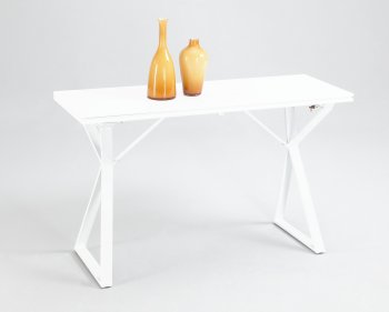 8719 Self-Storing Extension Sofa Table in White by Chintaly [CYCT-8719]