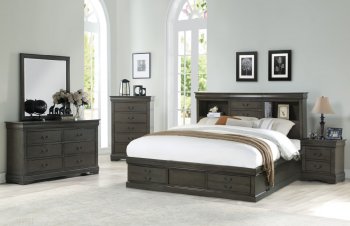 Louis Philippe III Bedroom 24930Q in Dark Gray by Acme w/Options [AMBS-24930-Louis Philippe III]