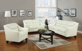 504131 Brooklyn Sofa in Ivory Bonded Leather by Coaster [CRS-504131 Brooklyn]