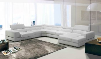 Pella Sectional Sofa 5106 in White Bonded Leather by VIG [VGSS-5106-BL Pella White]