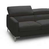 1281b Sectional Sofa in Black Full Leather by J&M