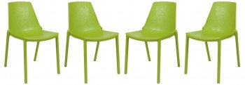 Clover Set of 4 Dining Chairs CL17G in Green by LeisureMod [LMDC-CL17G-Clover Green]