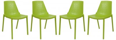 Clover Set of 4 Dining Chairs CL17G in Green by LeisureMod