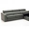 Lucas Sectional Sofa in Grey Full Leather by ESF w/Sleeper