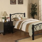 Black Kids Bedroom 3Pc Set by Boss w/F9016 Metal Bed