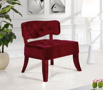 Charlotte Accent Chair 545 in Burgundy Velvet by Meridian [MRCC-545Burg-Charlotte]